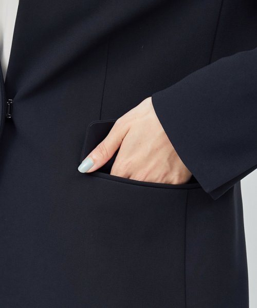 トリアセテートダブルクロスVネックジャケット【セレモニー対応】【洗える】 品番 洗える トリアセテート