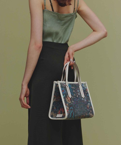 【TREASURE TOPKAPI】ジャガード アニマル モチーフ ショルダー付き ミニトート バッグ 