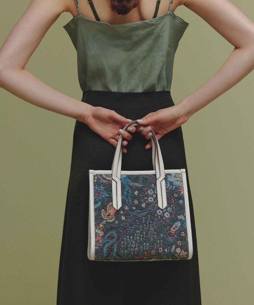 【TREASURE TOPKAPI】ジャガード アニマル モチーフ ショルダー付き ミニトート バッグ 