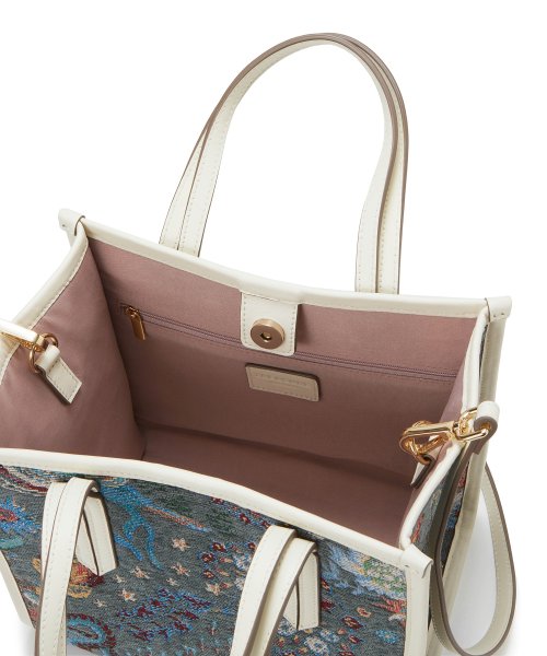 【TREASURE TOPKAPI】ジャガード アニマル モチーフ ショルダー付き ミニトート バッグ 