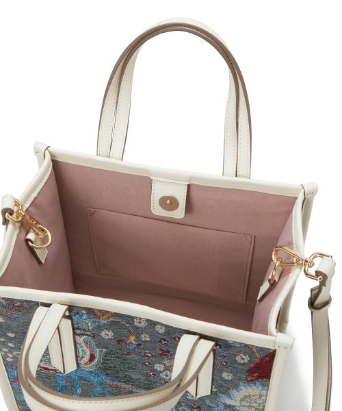 【TREASURE TOPKAPI】ジャガード アニマル モチーフ ショルダー付き ミニトート バッグ 