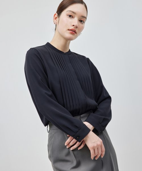 トリアセテート フロントタックブラウス【セレモニー対応】【洗える】 品番