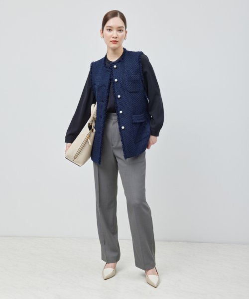 トリアセテート フロントタックブラウス【セレモニー対応】【洗える】 品番