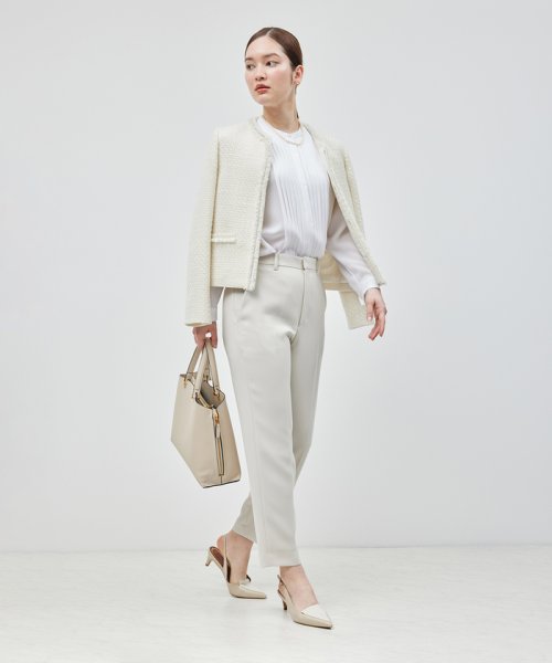 トリアセテート フロントタックブラウス【セレモニー対応】【洗える】 品番