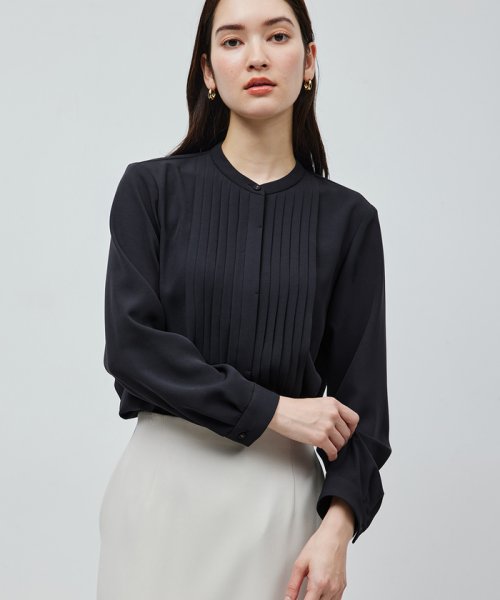 トリアセテート フロントタックブラウス【セレモニー対応】【洗える】 品番