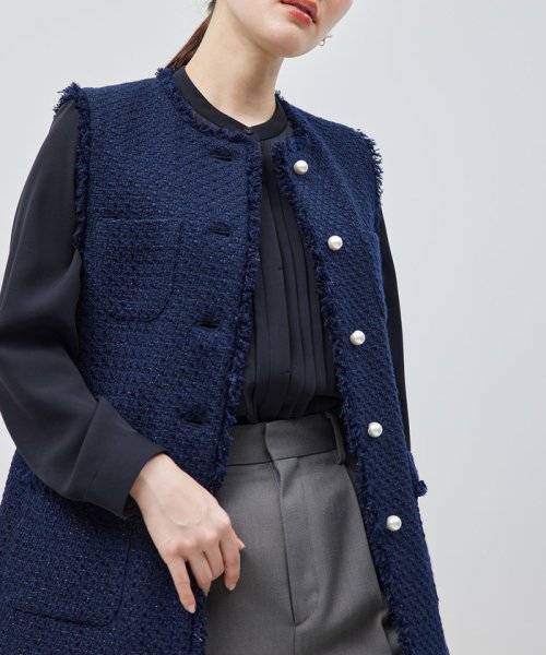 トリアセテート フロントタックブラウス【セレモニー対応】【洗える】 品番