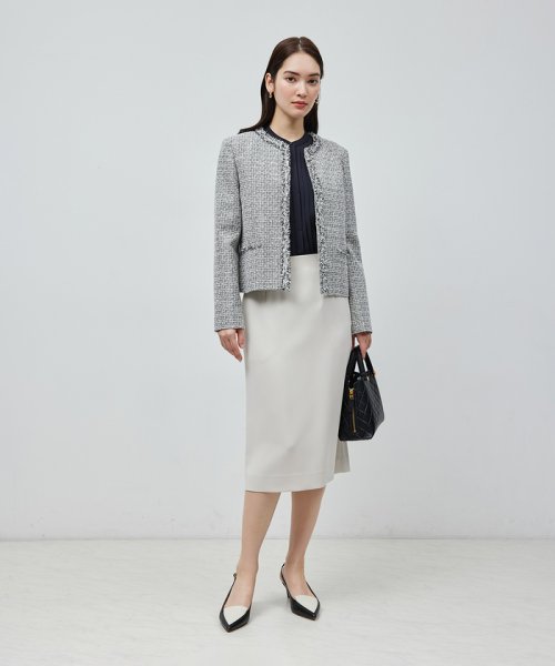 トリアセテート フロントタックブラウス【セレモニー対応】【洗える】 品番