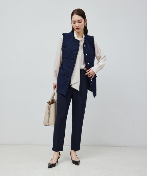 ジョーゼットストレッチ ボウタイブラウス【セレモニー対応】【洗える】 品番 洗える ジョーゼットストレッチ ボウタイブラウス トリアセテート