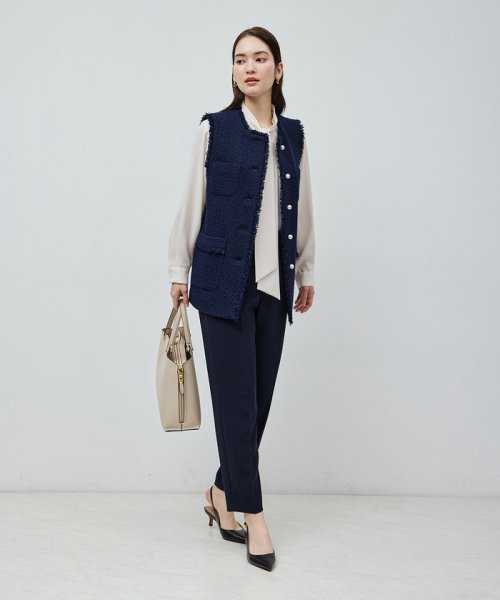 ジョーゼットストレッチ ボウタイブラウス【セレモニー対応】【洗える】 品番 洗える ジョーゼットストレッチ ボウタイブラウス トリアセテート