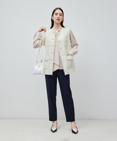 ジョーゼットストレッチ ボウタイブラウス【セレモニー対応】【洗える】 品番 洗える ジョーゼットストレッチ ボウタイブラウス トリアセテート