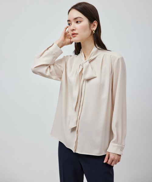 ジョーゼットストレッチ ボウタイブラウス【セレモニー対応】【洗える】 品番 洗える ジョーゼットストレッチ ボウタイブラウス トリアセテート