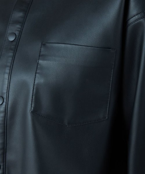 シンセティックレザー ショートジャケット 