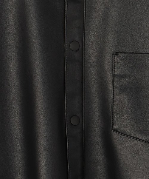 シンセティックレザー ショートジャケット 