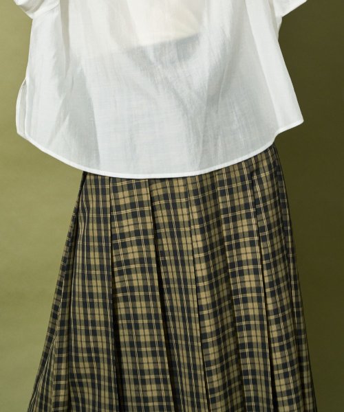 【Audrey and John Wad】オーバーチェックプリーツスカート 