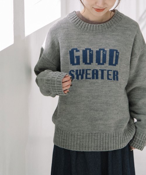 POU DOU DOU(プードゥドゥ)/GOOD SWEATERロゴジャガードニット/img04