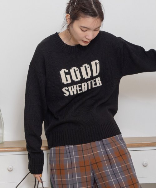 POU DOU DOU(プードゥドゥ)/GOOD SWEATERロゴジャガードニット/img11