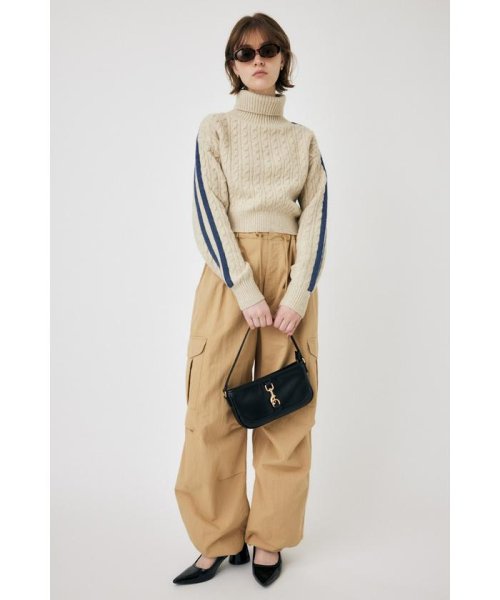 moussy(マウジー)/LINE SLEEVE CABLE KNIT トップス/img02