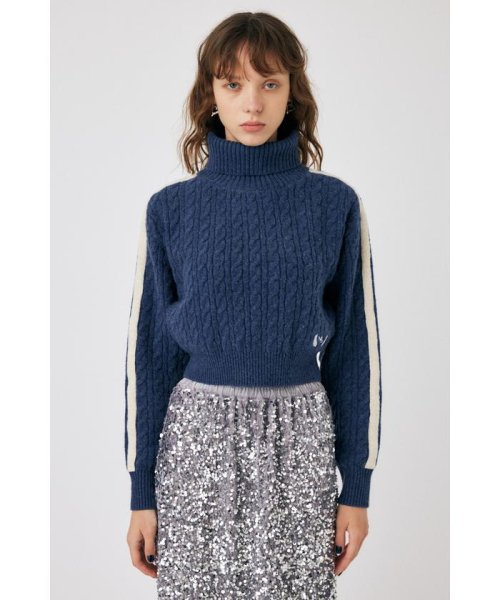moussy(マウジー)/LINE SLEEVE CABLE KNIT トップス/img29