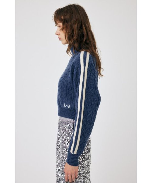 moussy(マウジー)/LINE SLEEVE CABLE KNIT トップス/img30