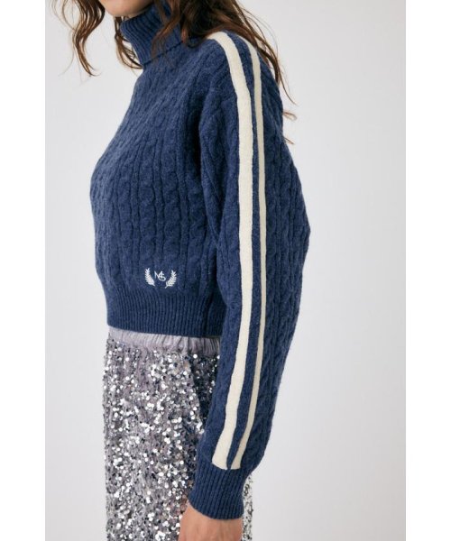 moussy(マウジー)/LINE SLEEVE CABLE KNIT トップス/img32