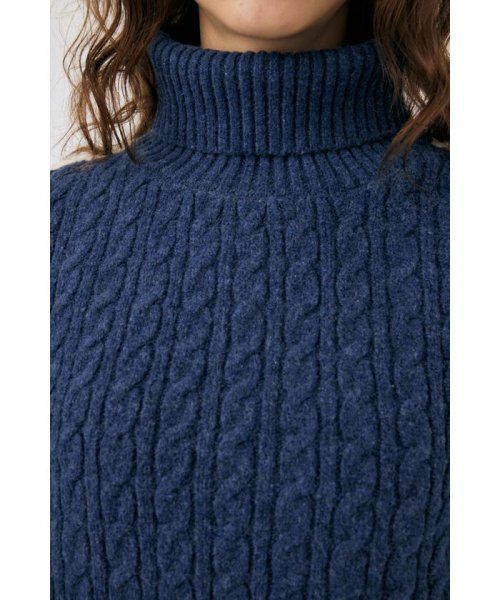 moussy(マウジー)/LINE SLEEVE CABLE KNIT トップス/img33