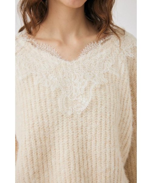 moussy(マウジー)/LACE TRIMMED V NECK セーター/img08
