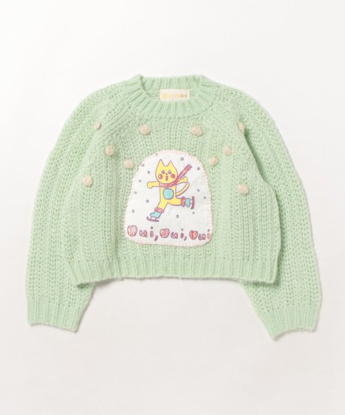 aimoha(aimoha（アイモハ）)/【aimoha－KIDS－】韓国子供服　かわいい猫パッチプリントセーター/img04