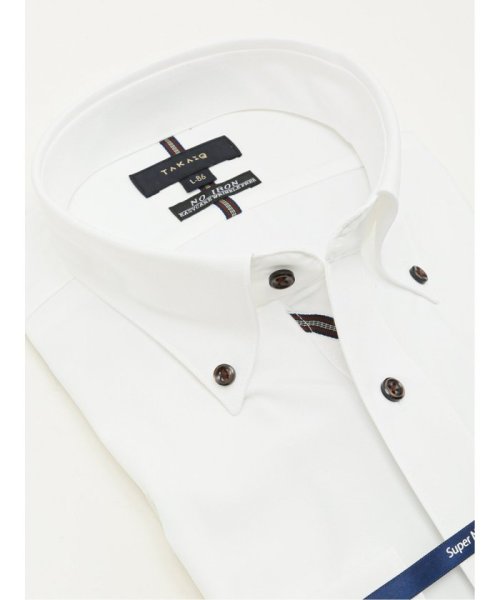 TAKA-Q(タカキュー)/ノーアイロンストレッチ スタンダードフィット ボタンダウン長袖ニットシャツ シャツ メンズ ワイシャツ ビジネス ノーアイロン yシャツ ビジネスシャツ 形態安/img01