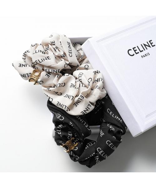 CELINE レイユール シュシュ / シルク＆ゴールドフィニッシュ ブラス