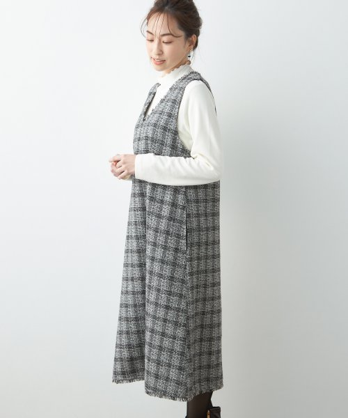 Petit Honfleur(プチ　オンフルール)/ツイードジャンパースカート/img02