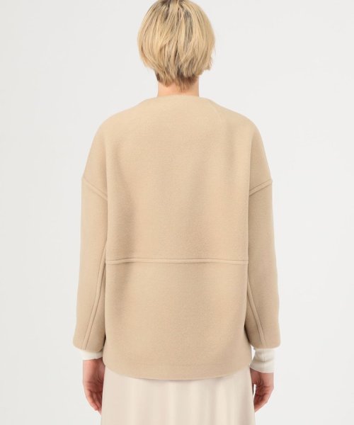 ウールナイロンベロア コクーンコート 