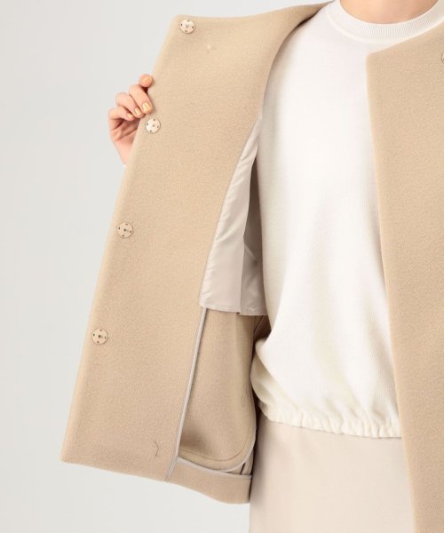 ウールナイロンベロア コクーンコート 