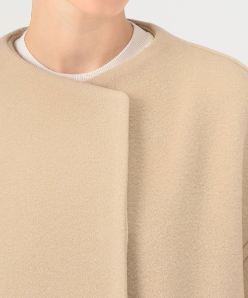 ウールナイロンベロア コクーンコート 