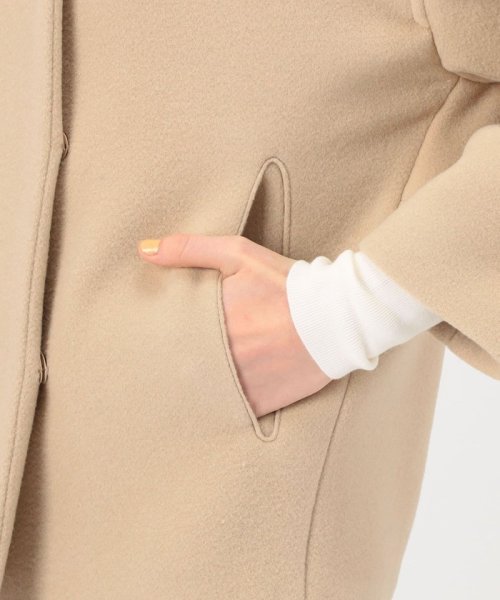 ウールナイロンベロア コクーンコート 