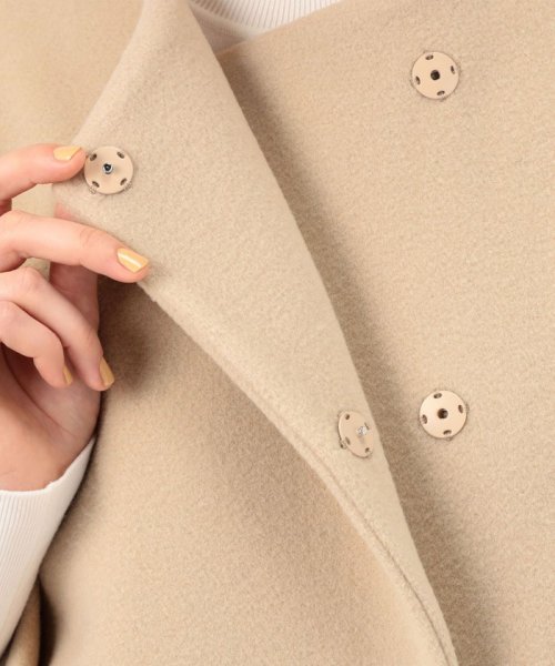 ウールナイロンベロア コクーンコート 