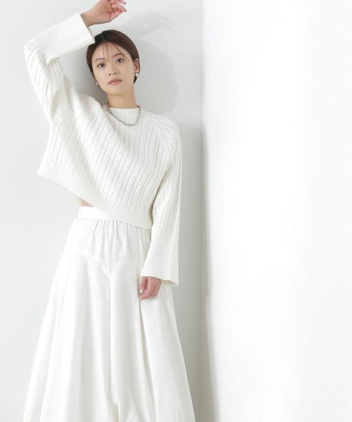 NATURAL BEAUTY BASIC(ナチュラルビューティーベーシック)/クロップドケーブルニット　24SS/img18