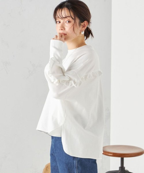 SHIPS WOMEN(シップス　ウィメン)/〈洗濯機可能〉ロング リブ スリーブ フリル カットソー 24SS ◇/img12