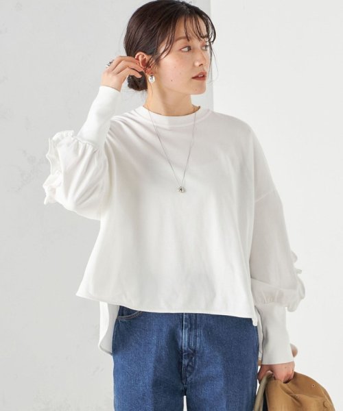 SHIPS WOMEN(シップス　ウィメン)/〈洗濯機可能〉ロング リブ スリーブ フリル カットソー 24SS ◇/img21