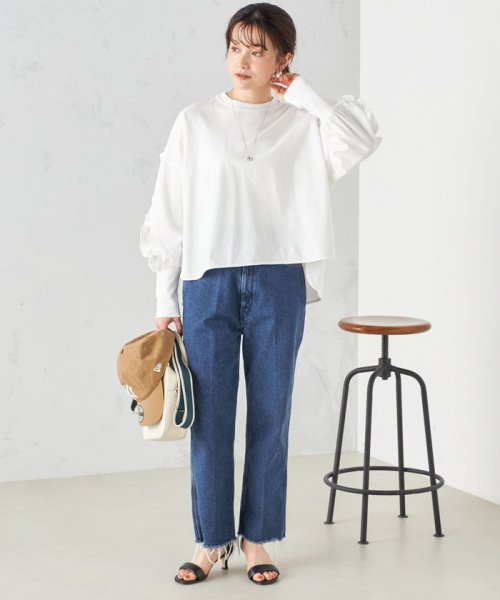 SHIPS WOMEN(シップス　ウィメン)/〈洗濯機可能〉ロング リブ スリーブ フリル カットソー 24SS ◇/img24