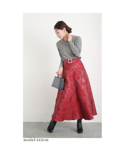 Sawa a la mode(サワアラモード)/高貴に煌めくベルト付きジャガードスカート/img20