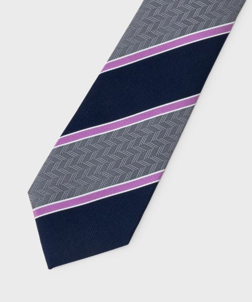 【縁起の良いネクタイ】矢絣ストライプ　シルクネクタイ 