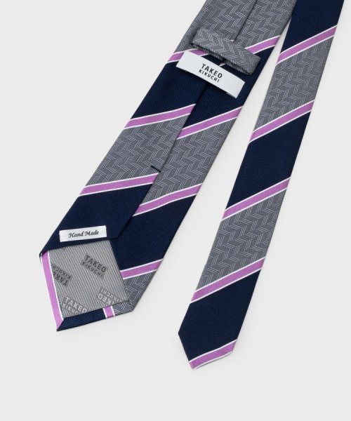 【縁起の良いネクタイ】矢絣ストライプ　シルクネクタイ 