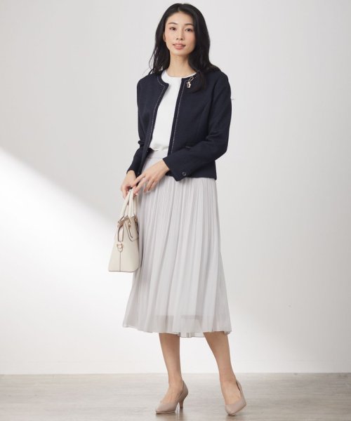 リップルボーダーストレッチ ノーカラージャケット  K1423800165(10850円)