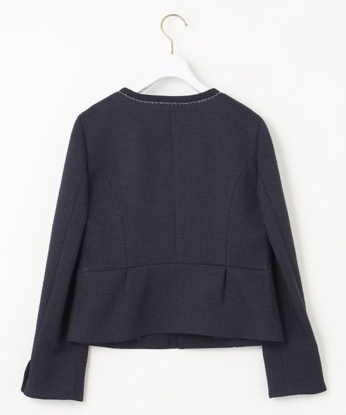 リップルボーダーストレッチ ノーカラージャケット  K1423800165(10850円)