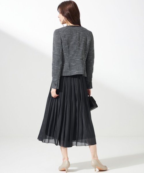 リップルボーダーストレッチ ノーカラージャケット  K1423800165(10850円)