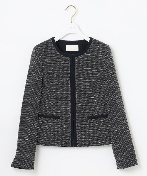 リップルボーダーストレッチ ノーカラージャケット  K1423800165(10850円)