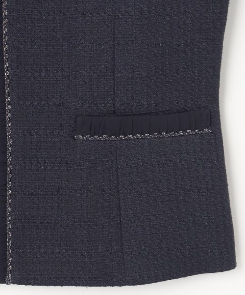 リップルボーダーストレッチ ノーカラージャケット  K1423800165(10850円)