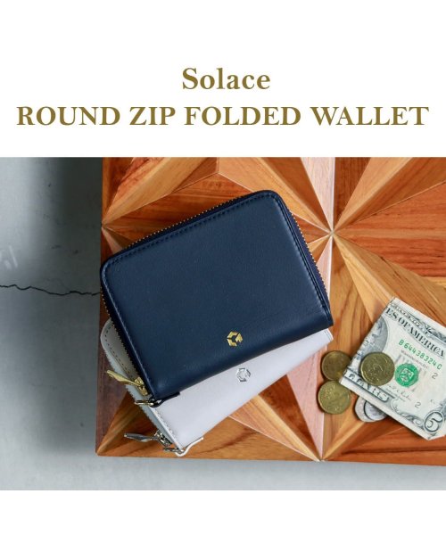 G1990(ジーイチキュウキュウゼロ)/財布 G1990 Solace ソレス ROUND ZIP FOLDED WALLET FRACTALE CALTUS 二つ折り財布 レザー B01003－02/img01