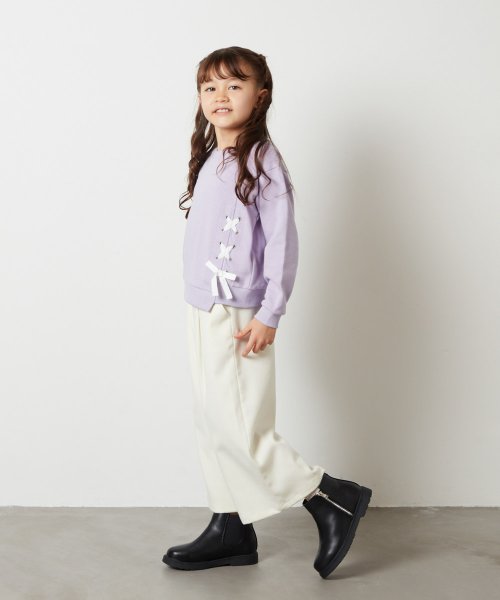 a.v.v(KID'S)(アー・ヴェ・ヴェキッズ)/[120－130]【セットアップ対応】サス付きフロントボタンワイドパンツ/img01