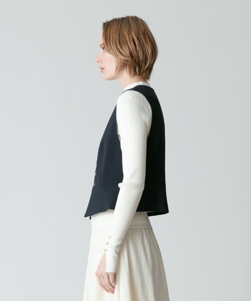 【セットアップ対応可能】ギャバ釦アクセントジレ 